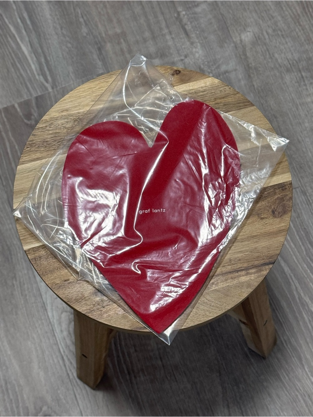 NWT Graf Lantz 10” Merino Wool Heart Trivet in Red - Picture 4 of 11
